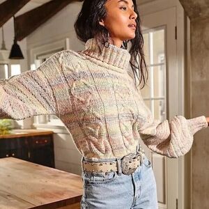 Free People Multicolor Turtleneck Sweater
